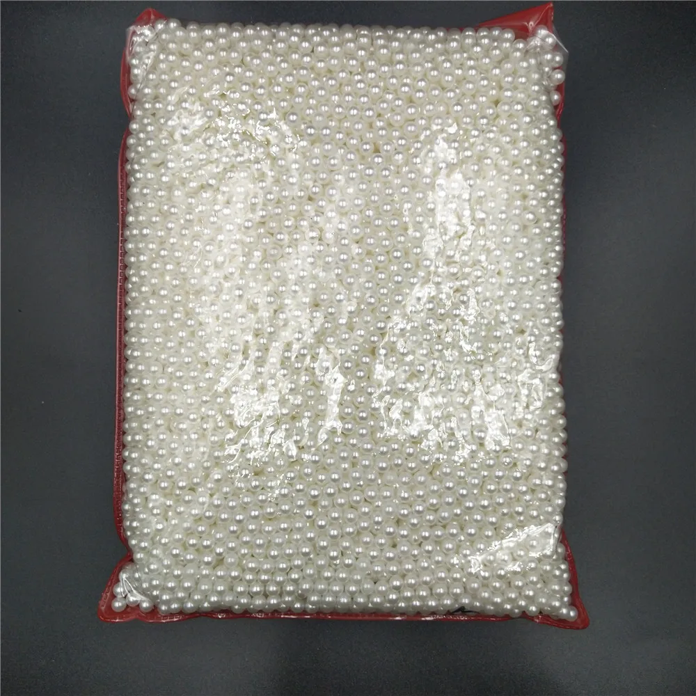 2-22mm No Hole Ivory Round Acrylic ABS Imitation Pearl Bead Charm Loose Beads for Jewelry Making Craft Necklace Earring Headwear