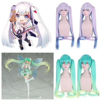 

Anime VOCALOID Costumes miku daily Parties Universal wig Cosplay High temperature wire Gradient Curls Anime miku wig COS