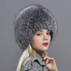 Raglaido – Bonnet en fourrure pour femme, marque de luxe, pour l'hiver, en renard tricoté, LQ11177 ► Photo 2/4