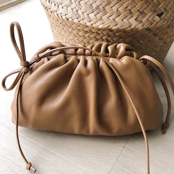 

2020 New Style Cloud Bag Soft Leather Women's Leather Bags Crossbody Bag Dumplings Clutch Bag