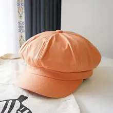 Kuulee женская вязаная шляпа с бантом восьмиугольный Берет простой сплошной цвет Универсальная Повседневная шляпа хлопок Универсальная высококачественная шляпа