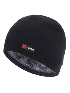 Шапочки, облегающие шапки, Мужская зимняя шапка, женские и мужские вязаные шапки для мужчин, головной убор, толстая теплая меховая шапка без ...