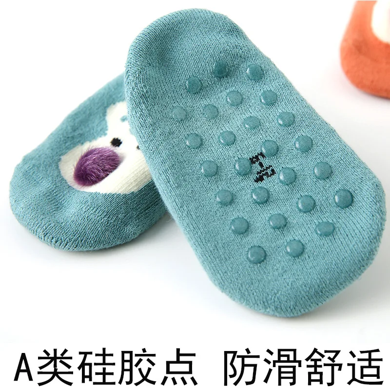 

Socks Cotton Autumn And Winter Rubber Floor Foot Sock Children Point Thick Anti-slip Casual Cooler Compartment Socks Indoor Wint