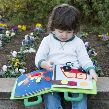 

Infant Cloth Book Cartoon Tangram Matching Pattern Baby Soft Activity Cloth Books Educational Learning Toys