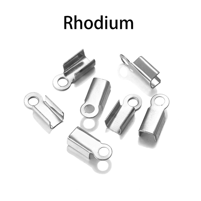 Crimp Bead Connectors Cord End Caps String Ribbon Leather Clip Foldover Cord Ends Fastener For DIY Jewelry Making Supplie