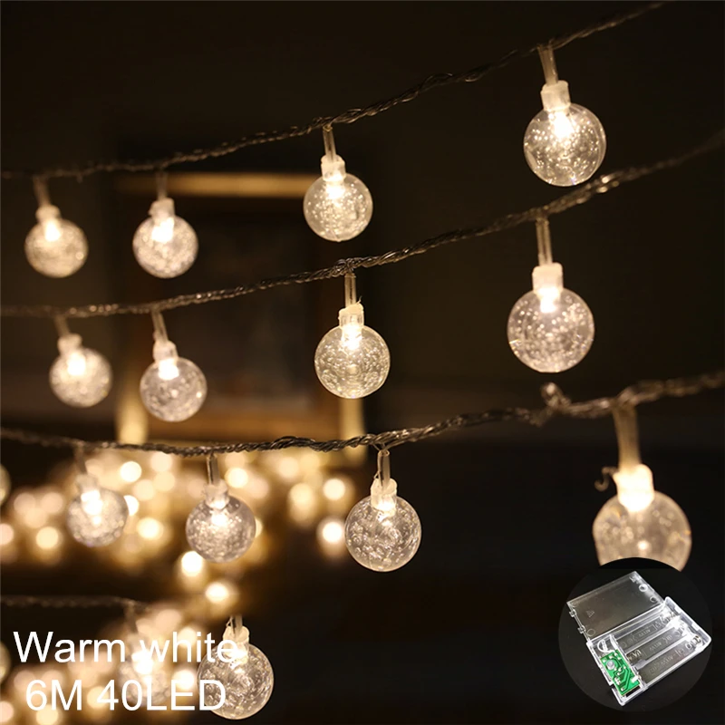 Christmas Decor for Home Elk Bell String Light LED Hanging Garland Christmas Tree Decor Ornament Navidad Xmas New Year Gift - Color: 060-Warm