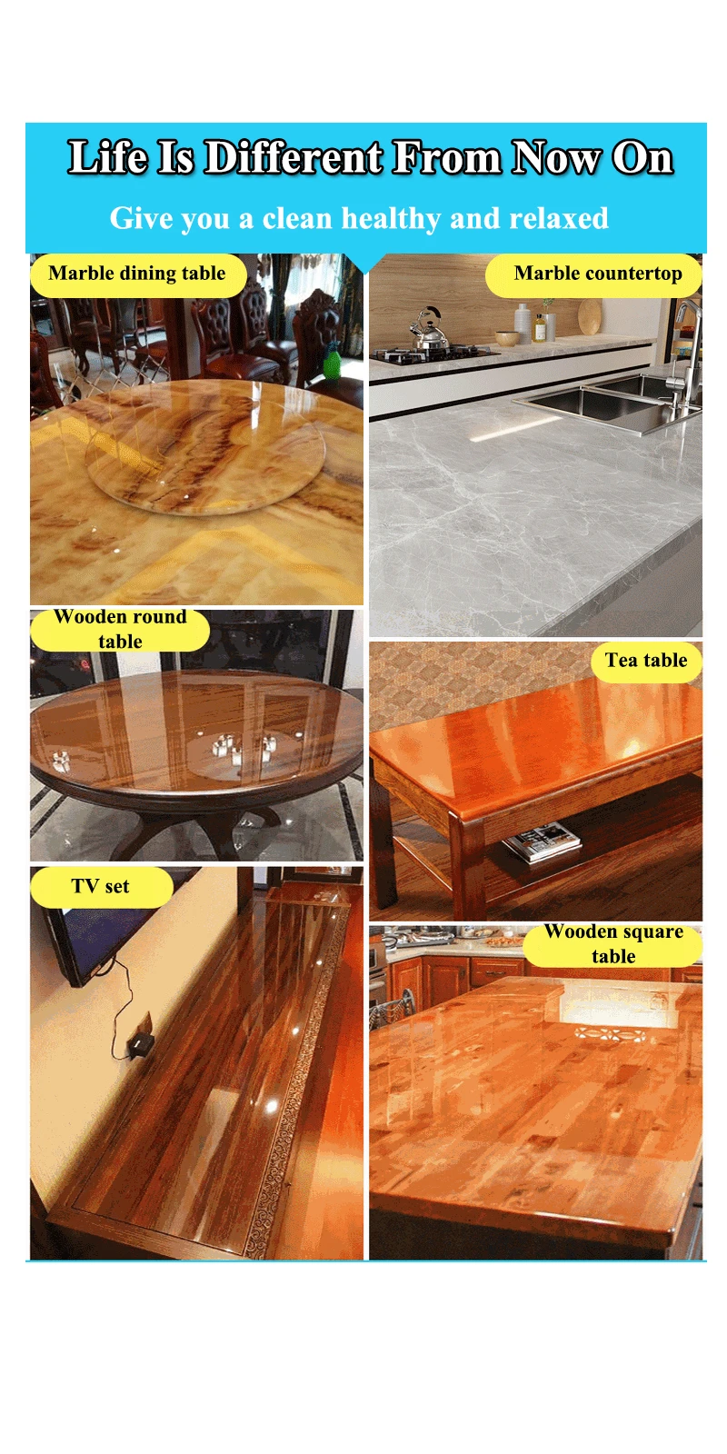 Mesa de centro Mesa de jantar Película protetora transparente