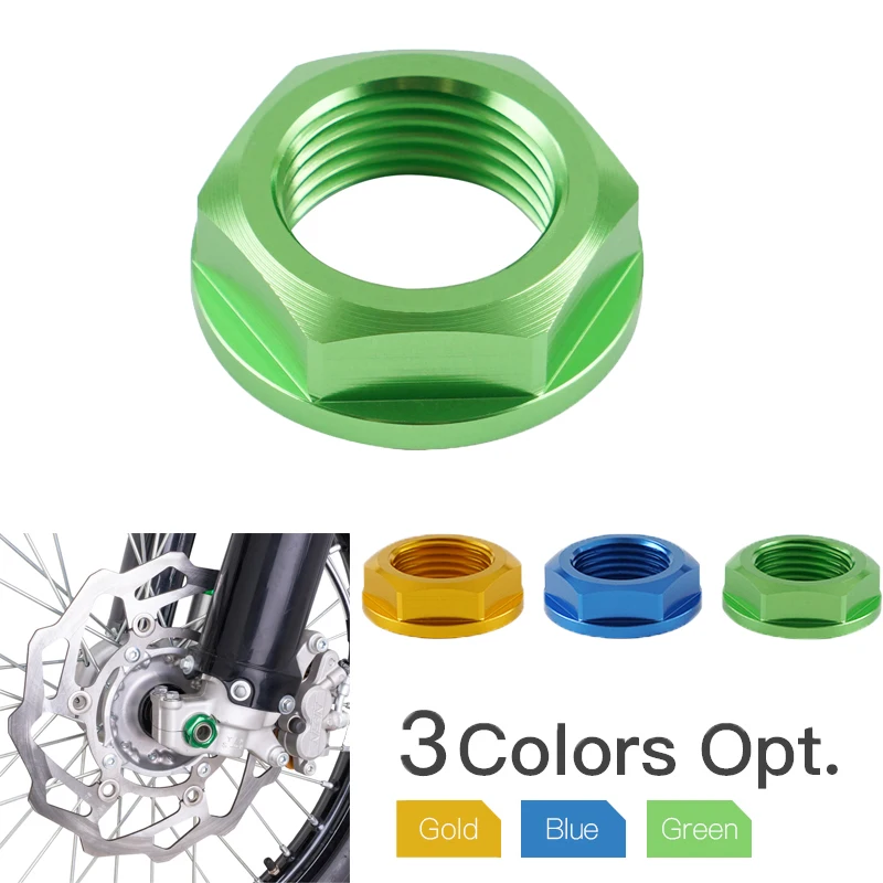 

Motorcycle M18XP1.5 Front Axle Shaft Lock Nut Rim Left Right For KAWASAKI KX125 250 2004-2008 KX250 450 250F 450F KLX450R