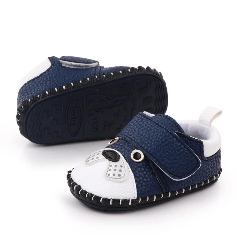 Осенняя Нескользящая прогулочная обувь с рисунком для маленьких мальчиков и девочек; мягкие кроссовки с подошвой для малышей; Осенняя обувь для маленьких мальчиков из искусственной кожи
