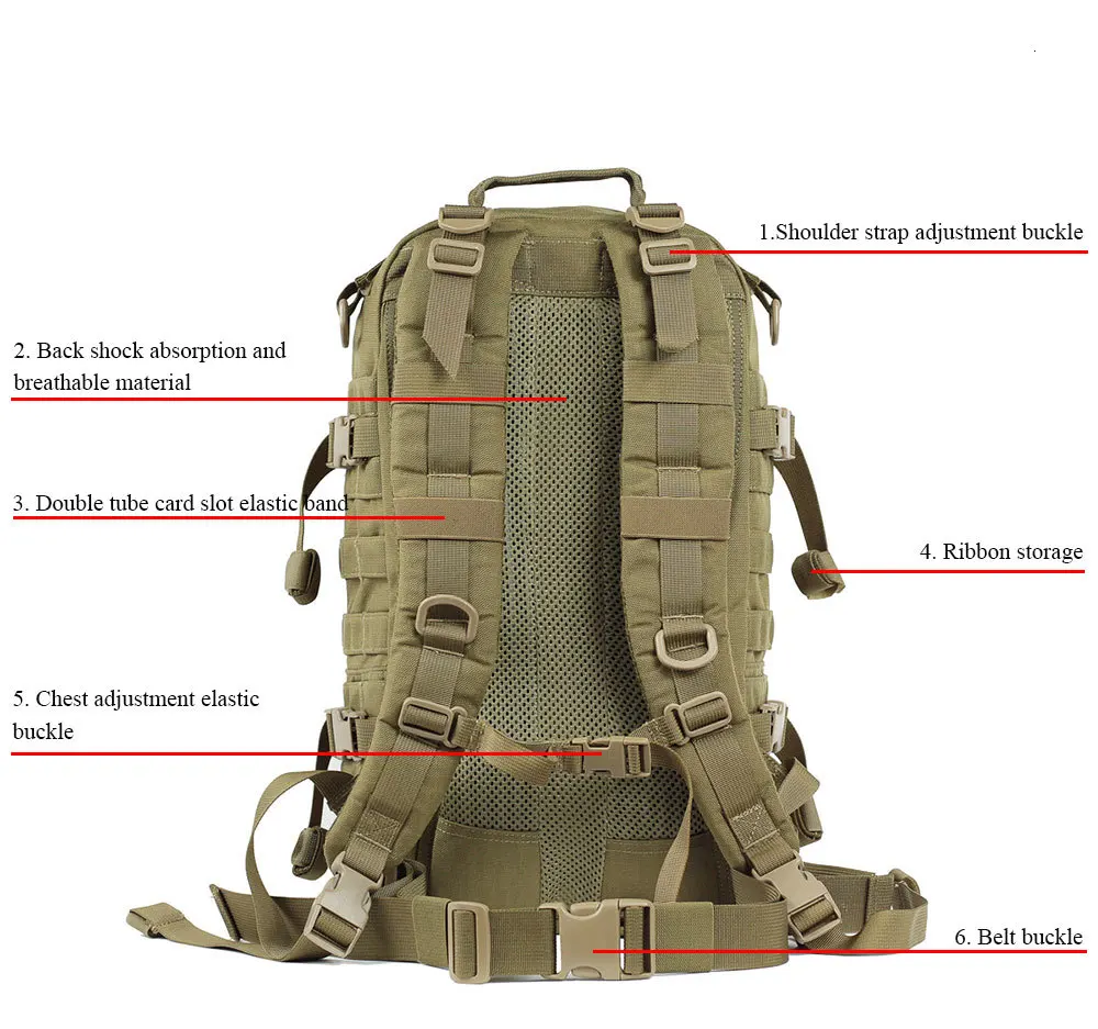 Открытый военный рюкзак 1000D нейлон 30L водонепроницаемый тактический рюкзак спортивный Кемпинг Туризм треккинг Рыбалка Охота сумки