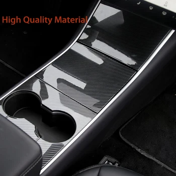 

For Tesla Model 3 Center Console Control Panel Decoration Trim Frame Cover Car Styling Central Control Panel Carbon Fiber