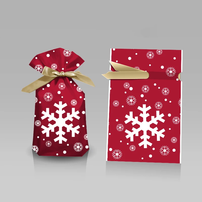 thumbnail image 1 of Merry Christmas Candy Bag Santa Gift Bag Snowflake Drawstring Bag Christmas Decorations for Home New Year 2022 Noel Presents, 1 of 5