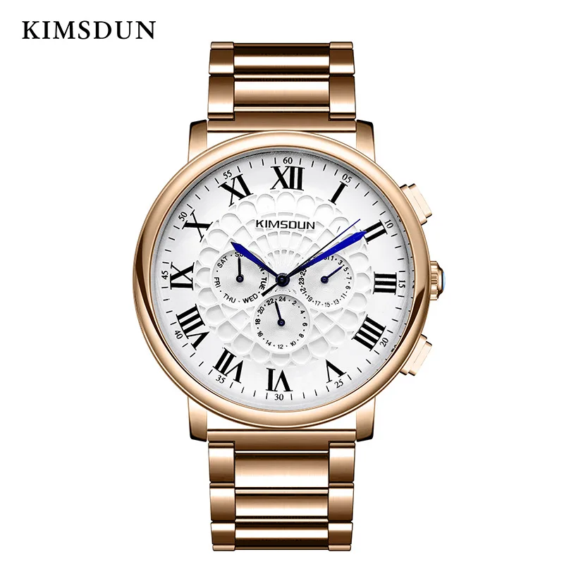 

Popular watch business multi-function three-eye automatic mechanical watch steel belt men's watch
