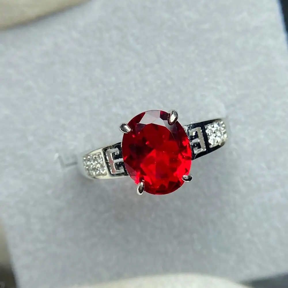 Ювелирные изделия Красный Корунд ringoyas de plata 925 mujer anel bizuteria bague femme pierscionki alianças yuzuk gems