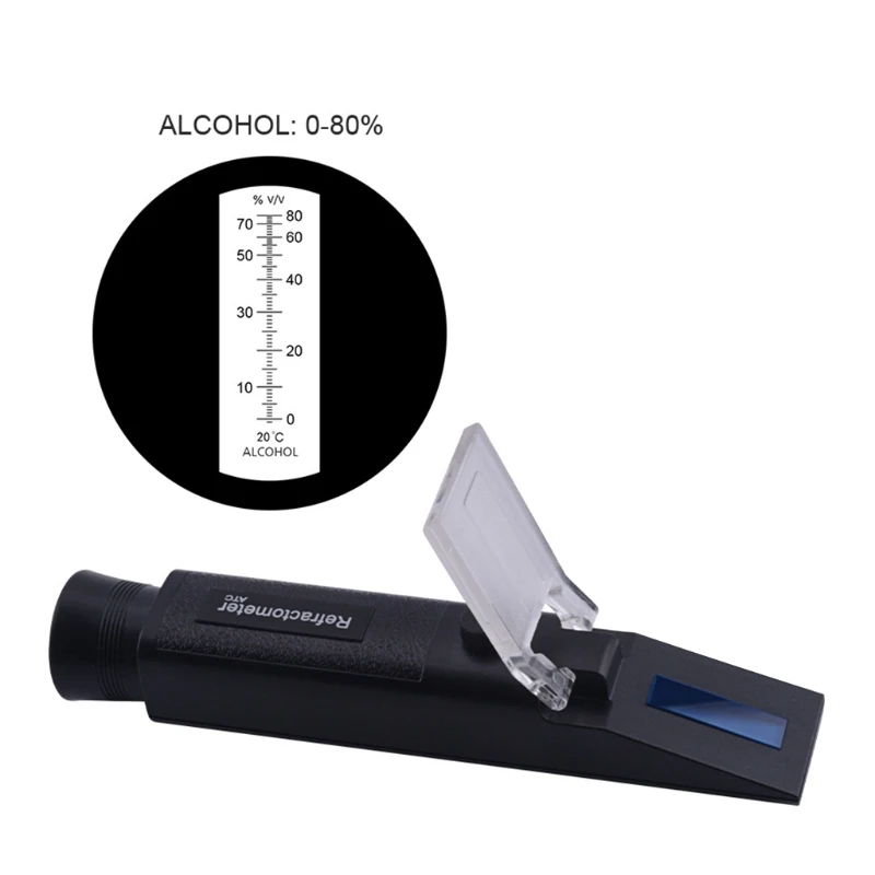 Alkohol Refraktometer Handheld 0-80% ATC Geistern Tester Meter  Alkoholometer Schnaps Wein Inhalt Tester Ohne Box