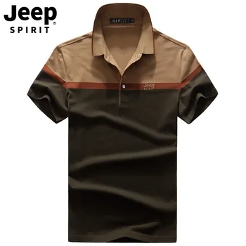 

JEEP SPIRIT Brand New Summer Polo Shirt Men Fashion Patchwork Color Short Sleeve Camisa Polo Casual Loose Cotton Polo Homme
