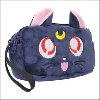 

Pretty Guardian Sailor Moon card captor sakura sailor moon plush luna cat cosmetic Makeup Bag bag pouch costume