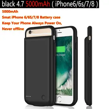 

PowerTrust 5000mAh Smart Battery Case for iPhone 6 6s 7 8 Power Bank Charging Case Charger Case Cover