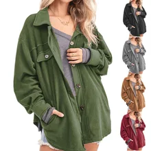 Outono e inverno novas roupas femininas urbano casual moda lapela velo único breasted cor sólida casaco cardigan senhoras topo