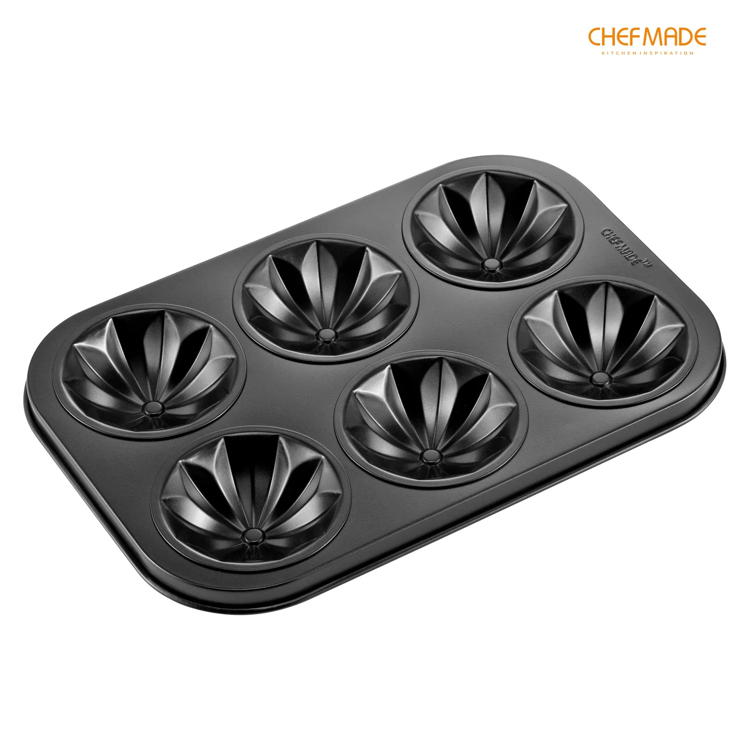 

CHEFMADE Madeleine Mold Cake Pan,6-Cavity Non-Stick Diamond Shape Bakeware,FDA Approved for Oven Baking