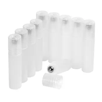

10 pcs 5ml Clear Glass Roller Bottle With Removable Stainless Steel Roller Ball for Essential Oil Perfume Empty Bottle