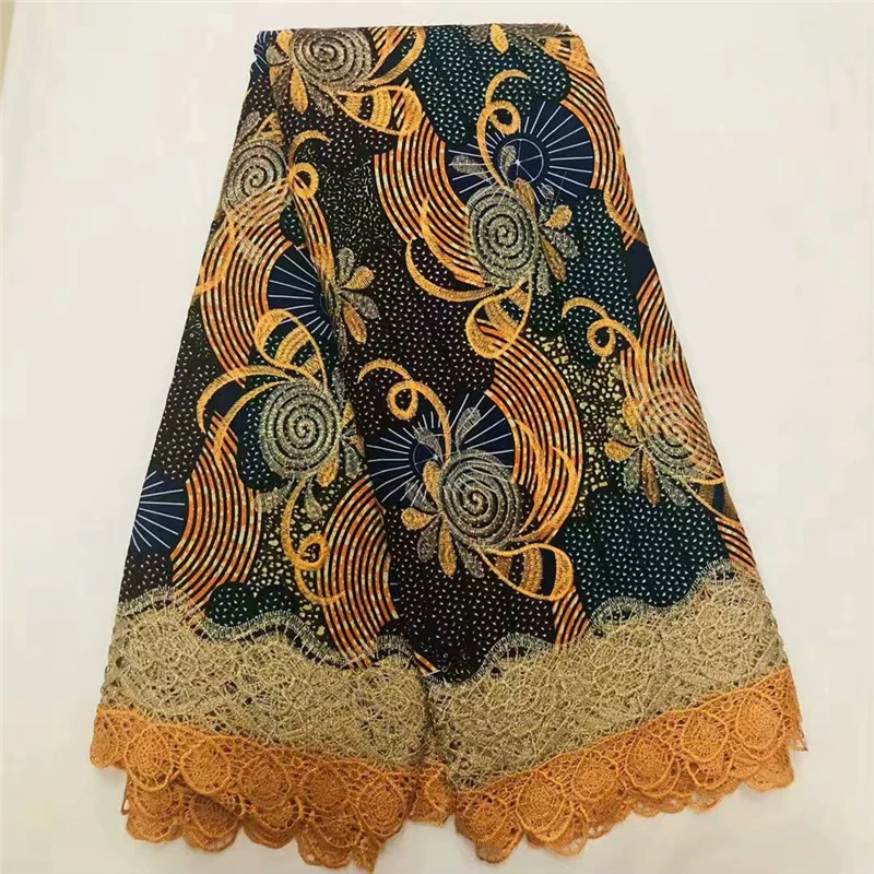 Высококачественная кружевная ткань, Анкара, восковая кружевная ткань, африканская кружевная ткань, воск, шнур кружева для женщин, свадебное платье 070510