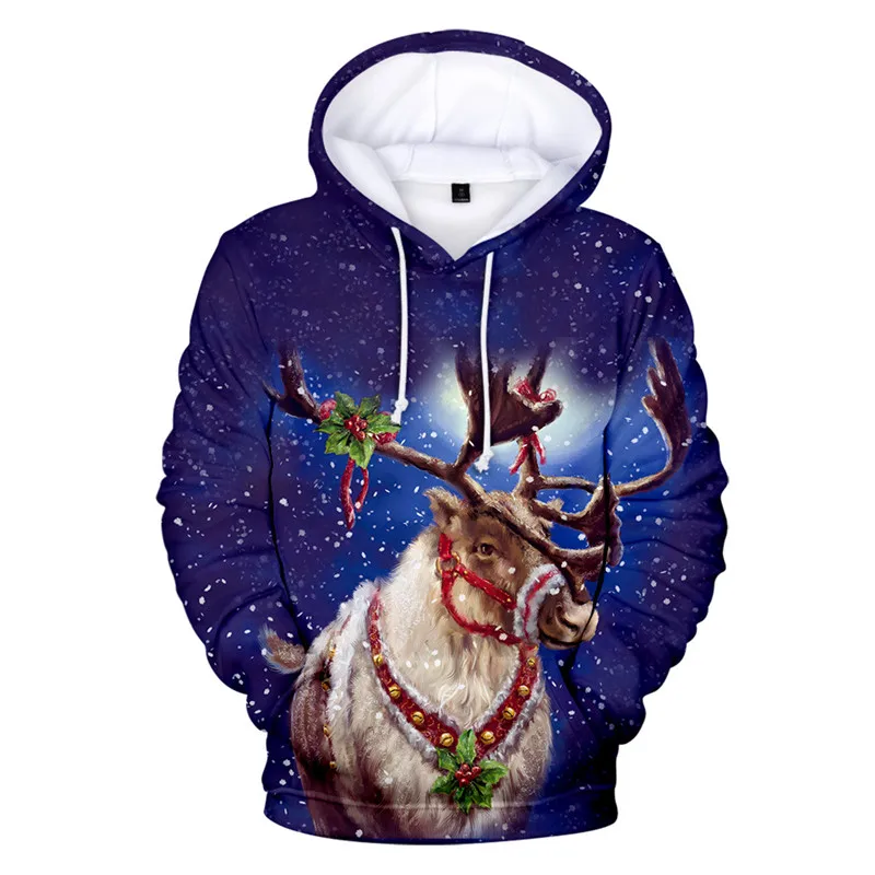 Санта Клаус унисекс для мужчин и женщин Новинка Уродливый Рождественский свитер Рождественский Снеговик 3D печать свитер с капюшоном Теплый свитер - Цвет: Size M