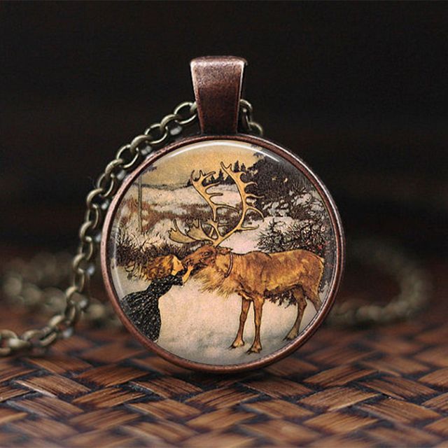Running Rabbit Dome Glass Pendant Necklace Bunny Choker Necklace for Women Girls Animal Trendy Delicate Charm Gift Jewelry