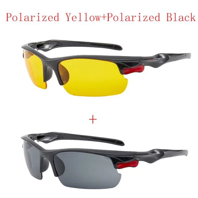 New 2 Pack Polarized Car Night Vision Goggles Sunglasses Night Driver Driving Goggles Unisex UV400 Glasses Auto Parts P Yellow P Black B