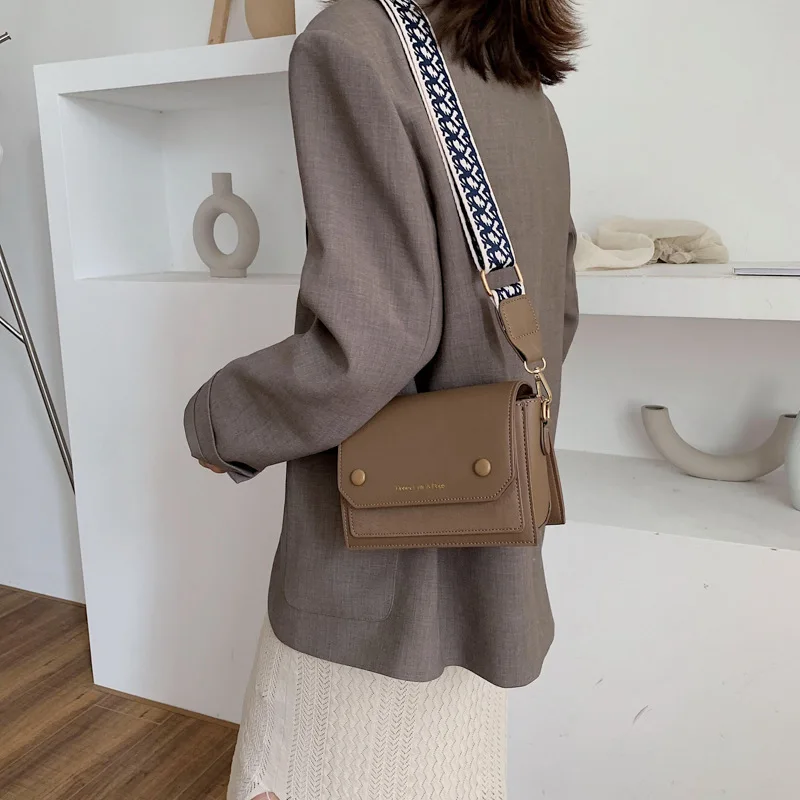 

New Arrival Textured Bag Women's 2019 Autumn Fashion Broadband Shoulder Bag Western Style Versatile Shoulder Online Celebrity Sq