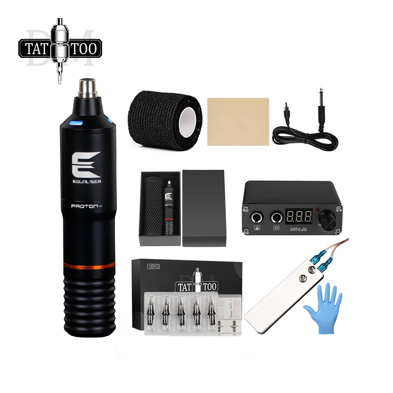 

Professional Tattoo Kit Cartridge Needles Power Supply Foot Pedal Tattoo Set Permanent Makeup Complete Tattoo Machine Kit