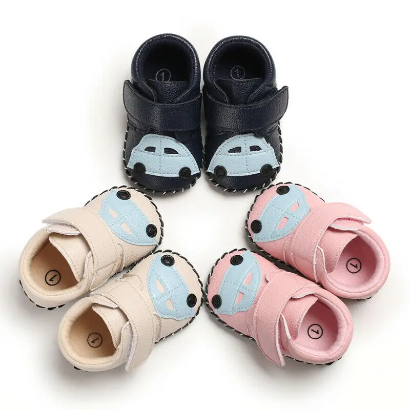  Newborn Boys Girls Sports Sneaker Shoe Baby Toddler PU Casual Anti Slip Shoes