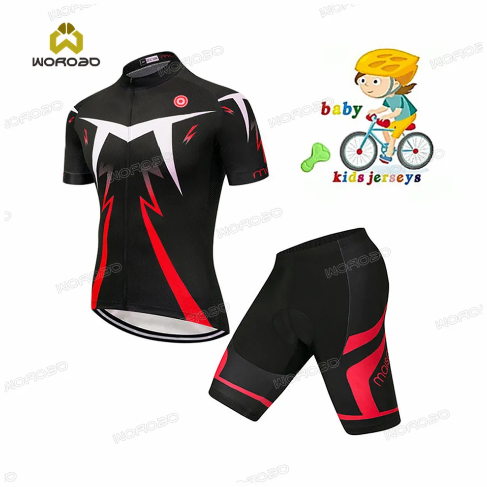 2021 Children's Cycling Bike Jersey Set Team Bicycle Clothing Suit Short Sleeve Clothes MTB Kids Cycling Wear Summer Suit 4