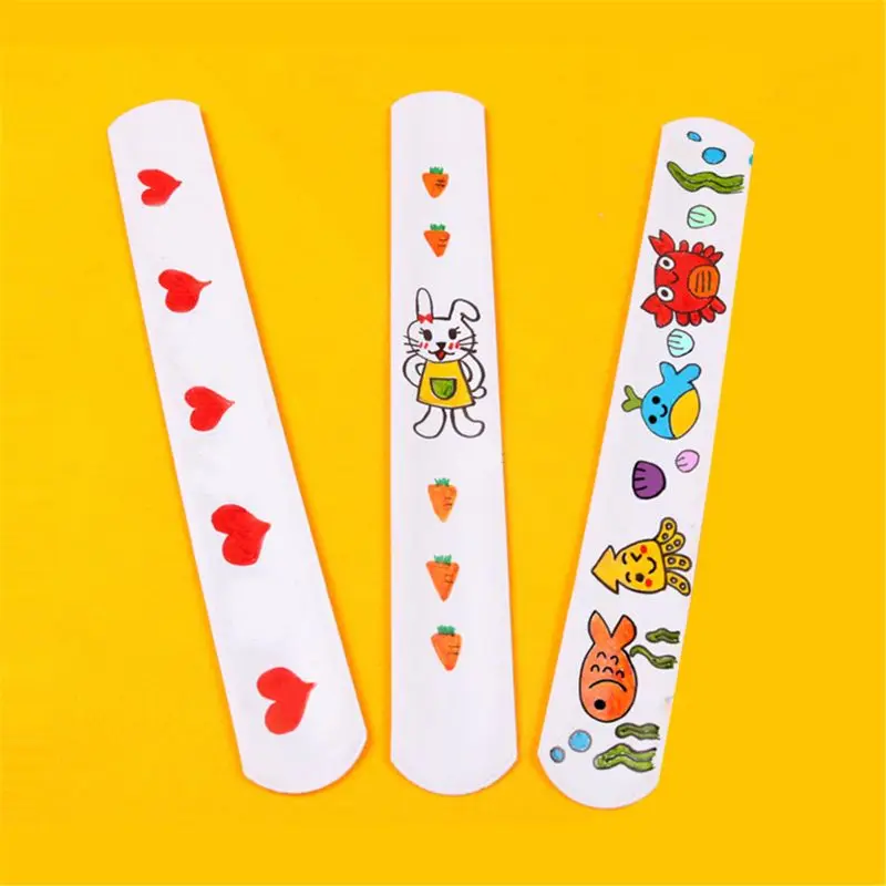 12 Pcs DIY Blank Slap Bracelets Party Favors Easter Gifts for Kids Art Craft Kindergarten craft toys