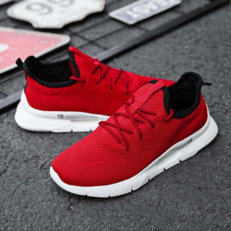 Tenis Masculino men Tennis Shoes hot sale Gym Sport Shoes Breathable Mesh Trainers men Sneakers zapatillas hombre cheap - Цвет: Красный