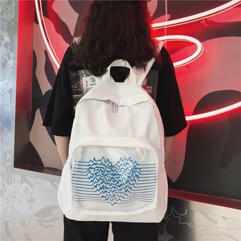 

Large Personality Backpacking Backpack Nylon Cloth Bag Casual Art Unique Backpack Latest Rock Style Strong Quality Package Black