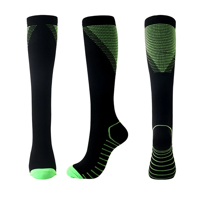 Men Women Knee High/Long Compression Socks Support Stretch Outdoor Running Snowboard Solid Color Long Socks 15-20 mmHg