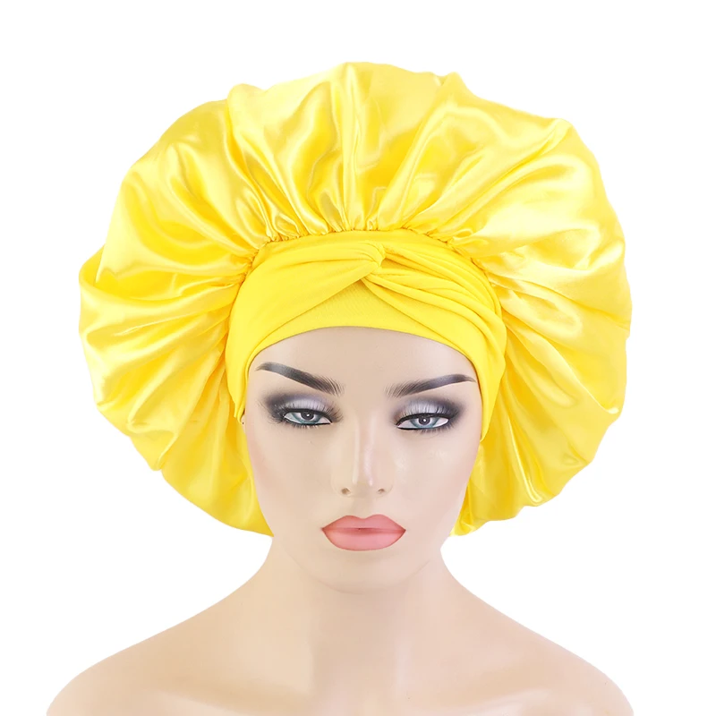 hair clips for women Solid Satin Bonnet with Wide Stretch Ties Long Hair Care Women Night Sleep Hat Adjust Hair Styling Cap Silk Head Wrap Shower Cap Women's Hair Accessories Hair Accessories