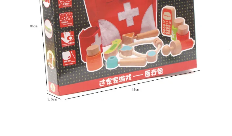 Детская деревянная игрушечная аптечка, детский игровой домик для мальчиков и девочек, детская игрушка «Доктор», набор, маленький инструмент для инъекций медсестры
