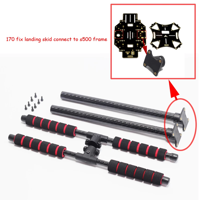 Carbon Fiber T-shape High Electronic Landing Gear Skid for RC FPV Quadcopter Hexacopter S500 S550 F550 Quick Tarot 650 680 1