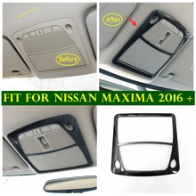 

Auto Accessories Front Seat Upper Roof Reading Lights Lamps Frame Cover Trim ABS Carbon Fiber Look Fit For Nissan Maxima 2016