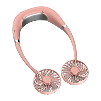 

Mini- USB Fan Neck Fan Neckband With Rechargeable Battery Summer Desk Fans Handheld Air Cooler Conditioner For Room
