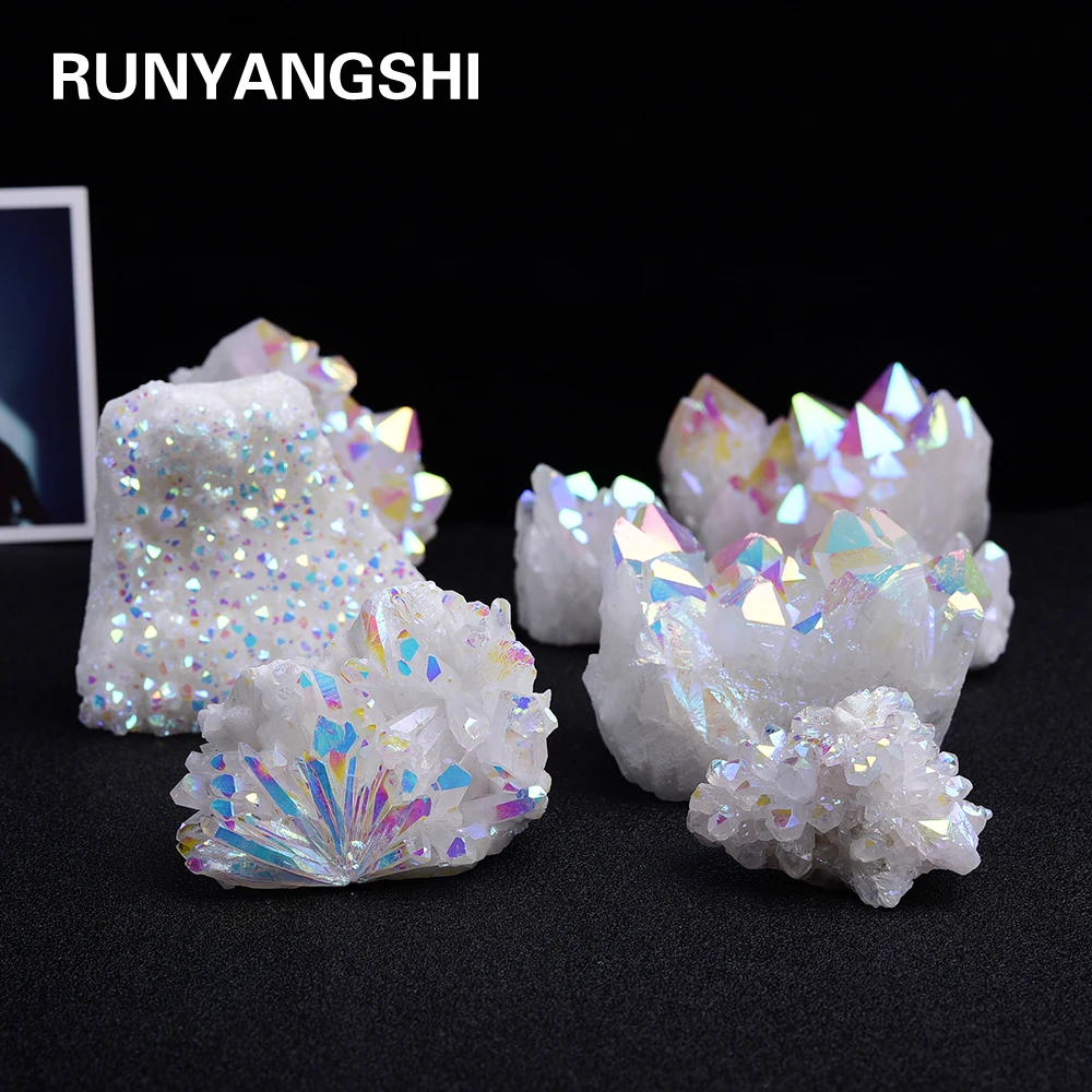 High quality crystal minerals Rough natural Electroplated aura Crystal Cluster Wand Points clear quartz for home decoration High quality crystal minerals Rough natural Electroplated aura Crystal Cluster Wand Points clear quartz for home decoration