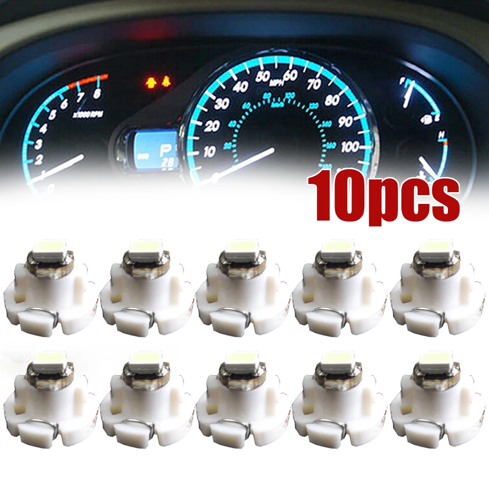 

10pcs Ice Blue T4.2 Neo Wedge 1-SMD LED Cluster Instrument Dash Climate Bulbs Light Car Interior Light Accessories 12V