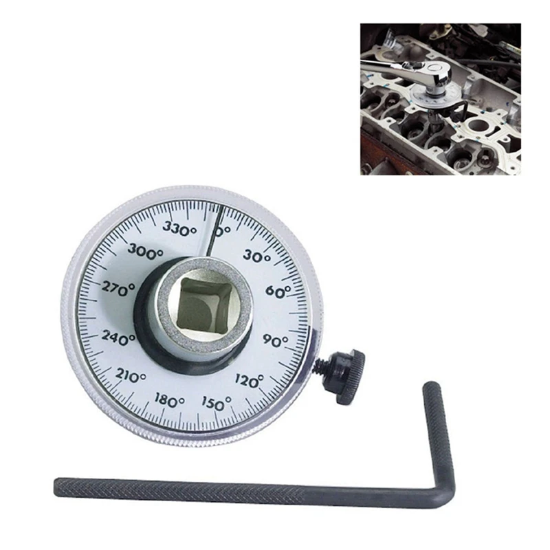 360 Degree 1/2" Drive Adjustable Torque Angle Gauge Meter Angle Rotation Measurer Tool Wrench Auto Repair Check Meter