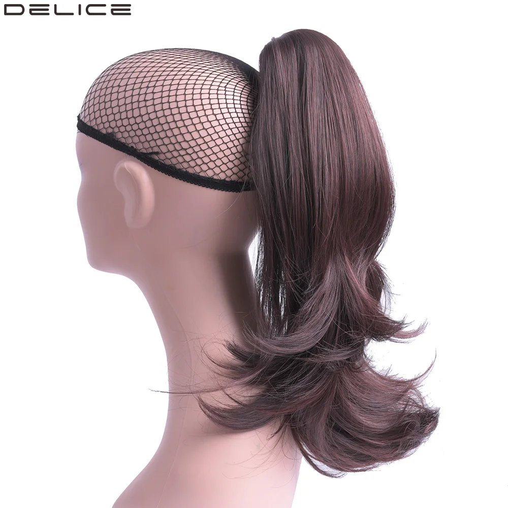 

Delice 18" Women's Natural Wave Claw Ponytails Clip In Long Wavy Ponytail Heat Resistant Synthetic Hair Pieces