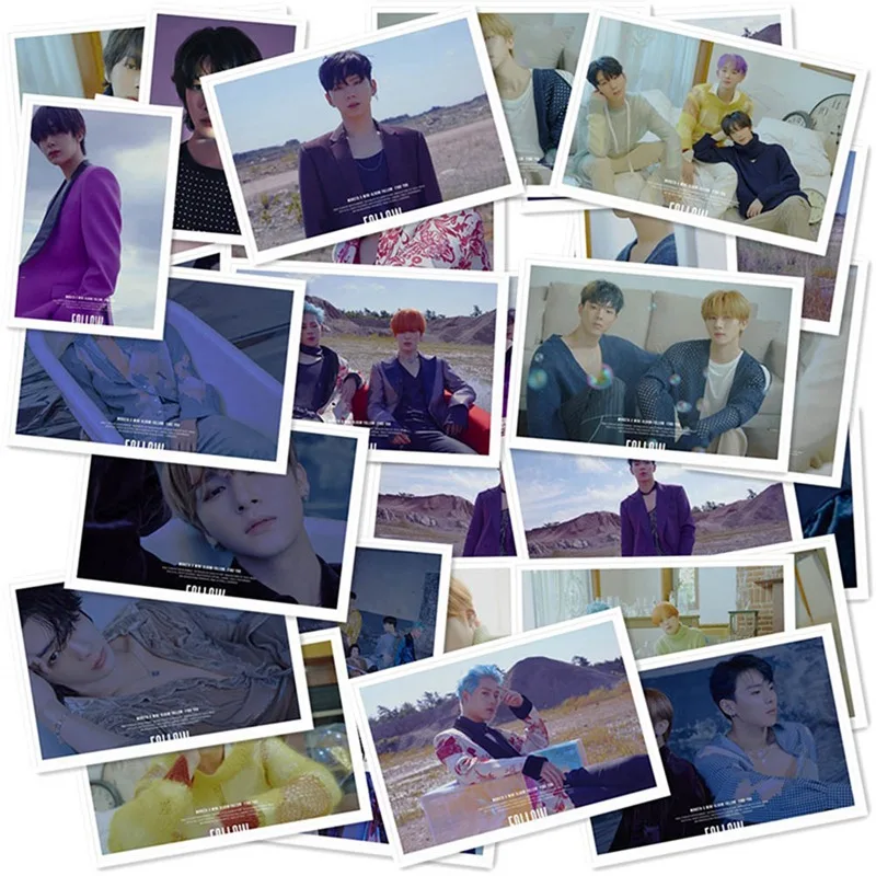 40 шт./setKPOP MONSTA X альбом самодельная бумага ЛОМО карта фото карта Плакат HD Фотокарта вентиляторы Подарочная коллекция