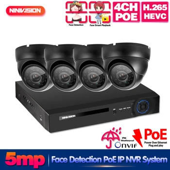 

NIVISION H.265 5MP Face Detection 4CH POE NVR CCTV Security System HD waterproof 5MP 1/3" Sony IMX335 IP Camera Surveillance Kit