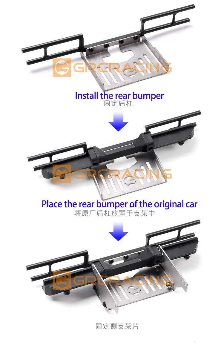 Durable Metal Rear Anti-Collision Bumper with Protective Guard and Bottom Plate