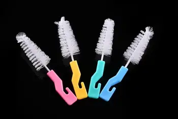 

1000pcs 360 Degree Rotating Sponge yellow Baby Nipple Brush Babies Teat Cleaning Feeding Bottle Brushes